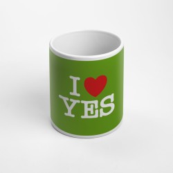 Tazza I Love Yes verde