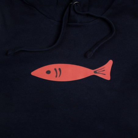  Felpa icona pesce uomo blu - particolare