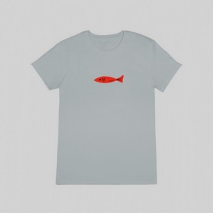 T-shirt icona pesce uomo grigio