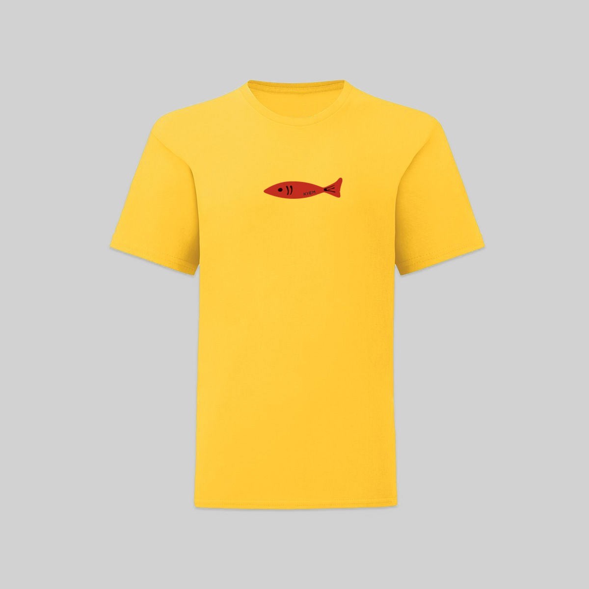 T-shirt icona pesce bambino gialla