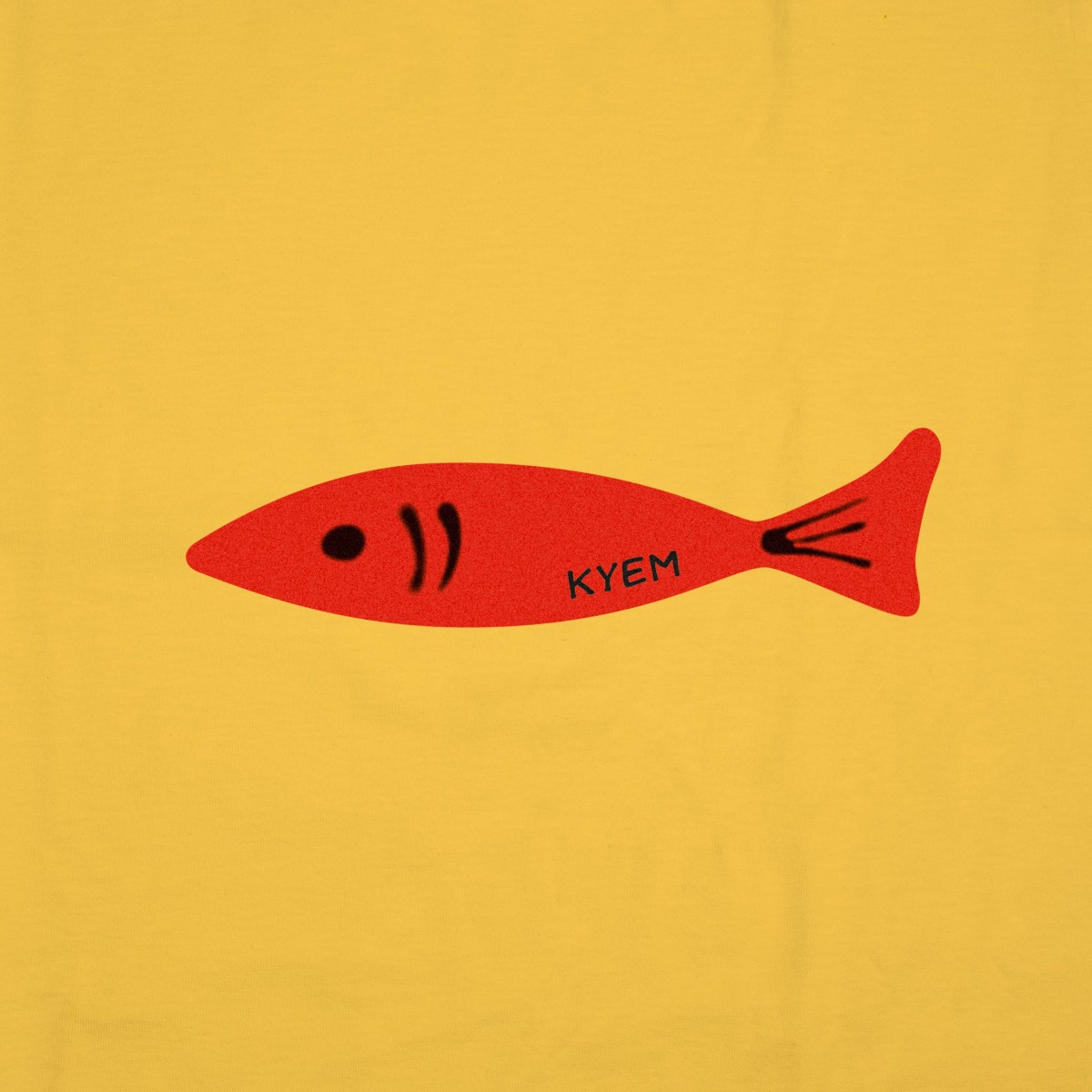 T-shirt icona pesce bambino gialla particolare stampa
