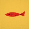 T-shirt icona pesce bambino gialla particolare stampa