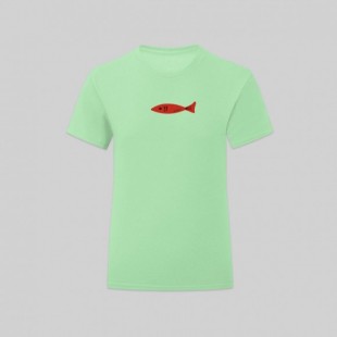 T-shirt icona pesce bambina verde menta