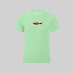 T-shirt icona pesce bambina verde menta